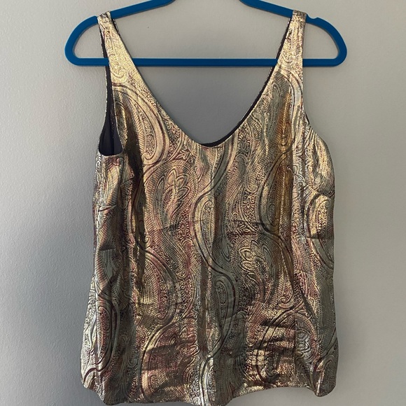 J. Crew silk paisley v-neck sleeveless blouse - Picture 3 of 6